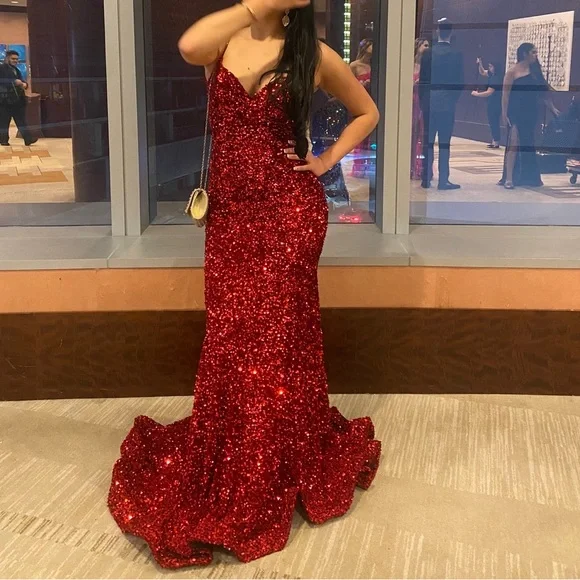 open lace back dress Strauss Maxi Dress Red